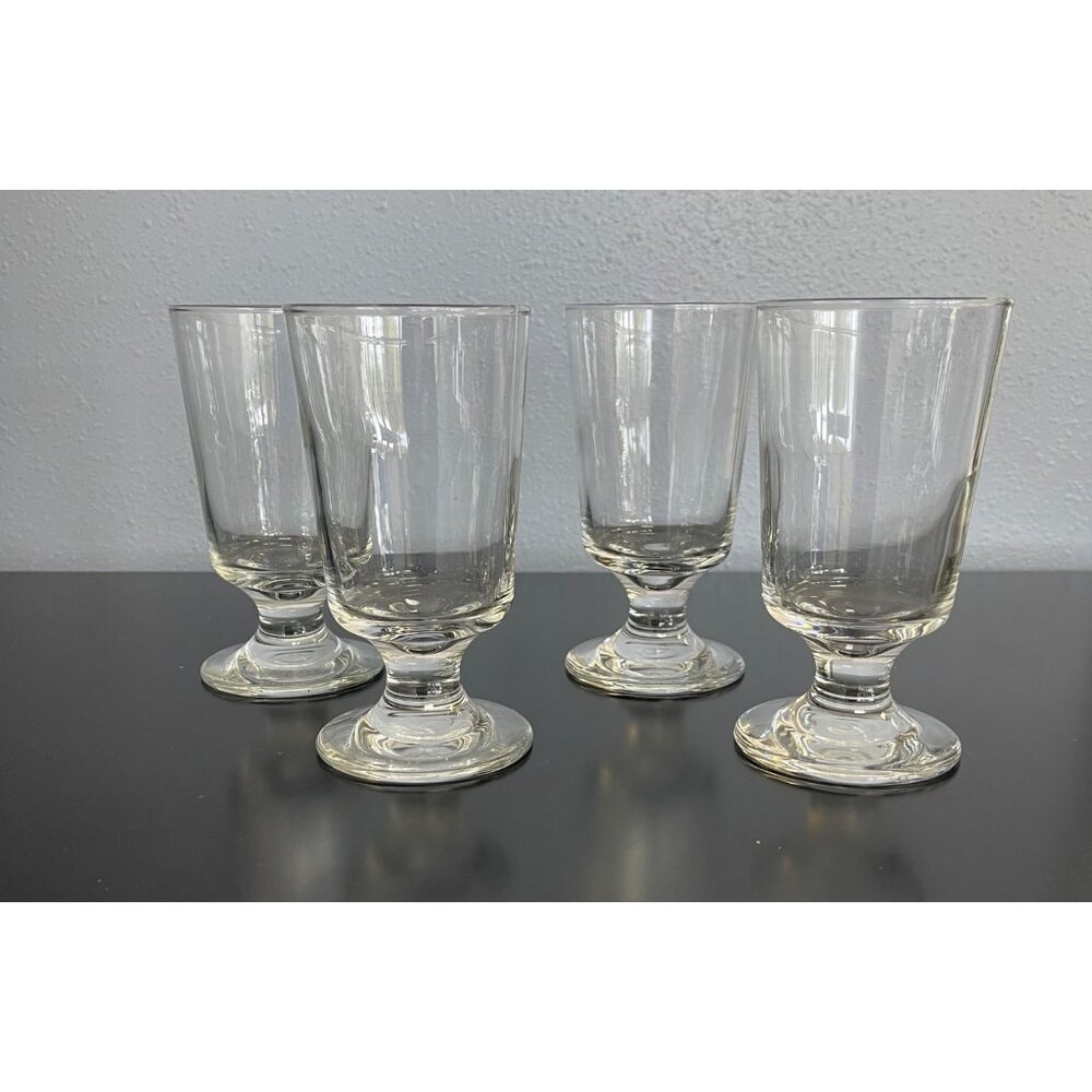 Set Of 4 Vintage Clear Glass Goblets - Elegant Stemware For Wine Cocktails